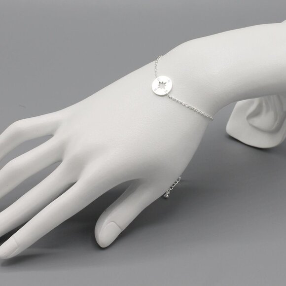 Compass travel adventure silver tone bracelet - Picture 3 of 5